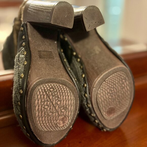 Muk Luks Kameryn Faux Fur Lined Knit Gray Mules Clogs Women 7 - Picture 10 of 12